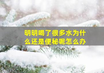 明明喝了很多水为什么还是便秘呢怎么办