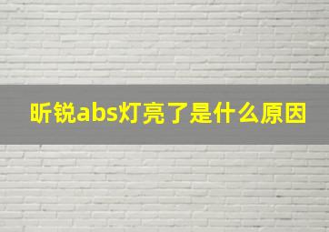 昕锐abs灯亮了是什么原因