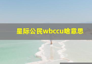 星际公民wbccu啥意思