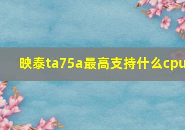 映泰ta75a最高支持什么cpu