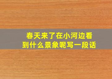 春天来了在小河边看到什么景象呢写一段话