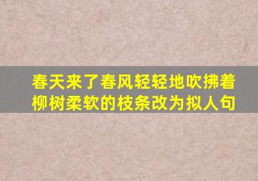 春天来了春风轻轻地吹拂着柳树柔软的枝条改为拟人句