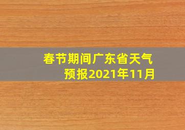 春节期间广东省天气预报2021年11月