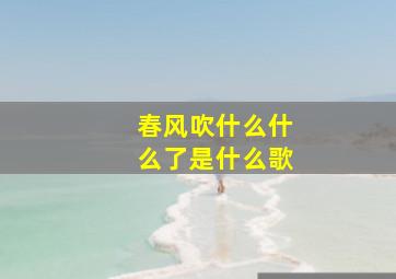 春风吹什么什么了是什么歌