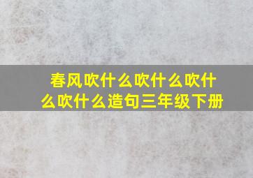 春风吹什么吹什么吹什么吹什么造句三年级下册