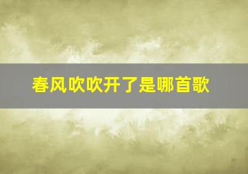 春风吹吹开了是哪首歌