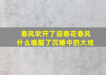 春风吹开了迎春花春风什么唤醒了沉睡中的大地