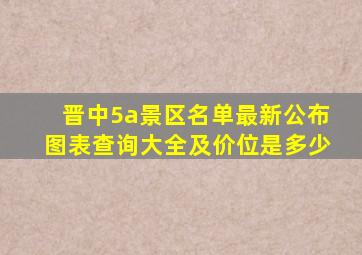 晋中5a景区名单最新公布图表查询大全及价位是多少