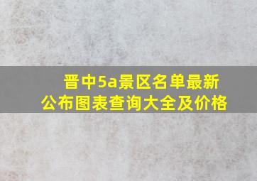 晋中5a景区名单最新公布图表查询大全及价格