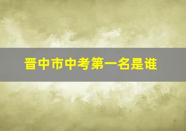 晋中市中考第一名是谁