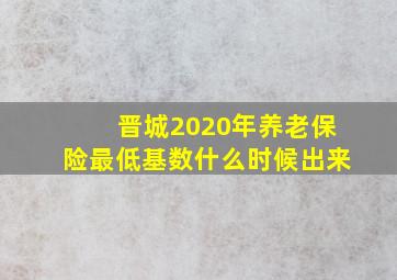 晋城2020年养老保险最低基数什么时候出来