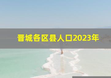 晋城各区县人口2023年