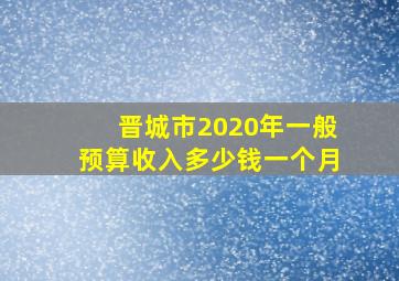 晋城市2020年一般预算收入多少钱一个月