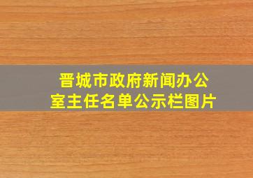 晋城市政府新闻办公室主任名单公示栏图片