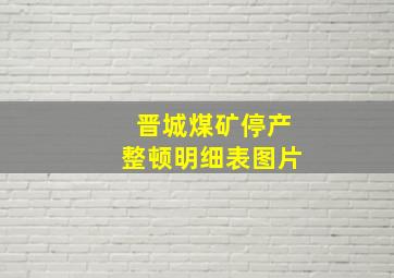 晋城煤矿停产整顿明细表图片