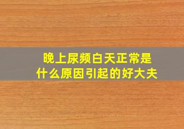 晚上尿频白天正常是什么原因引起的好大夫