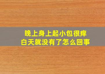 晚上身上起小包很痒白天就没有了怎么回事