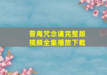 普庵咒念诵完整版视频全集播放下载