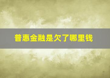 普惠金融是欠了哪里钱