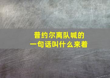 普约尔离队喊的一句话叫什么来着