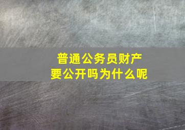 普通公务员财产要公开吗为什么呢