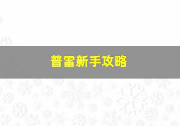 普雷新手攻略