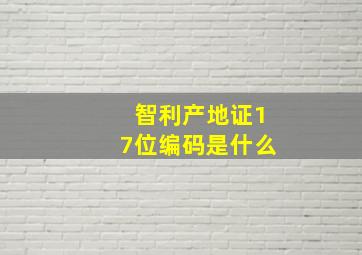 智利产地证17位编码是什么