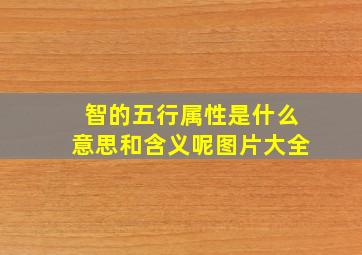 智的五行属性是什么意思和含义呢图片大全