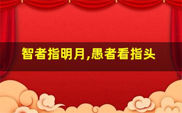 智者指明月,愚者看指头