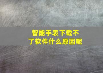 智能手表下载不了软件什么原因呢