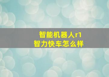 智能机器人r1智力快车怎么样