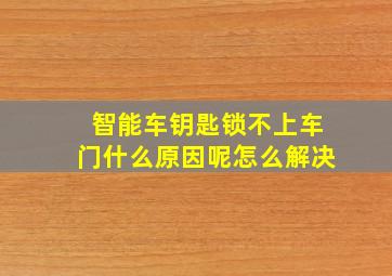 智能车钥匙锁不上车门什么原因呢怎么解决