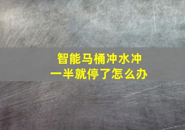 智能马桶冲水冲一半就停了怎么办