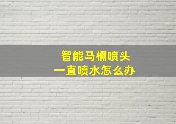 智能马桶喷头一直喷水怎么办