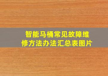 智能马桶常见故障维修方法办法汇总表图片