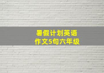 暑假计划英语作文5句六年级