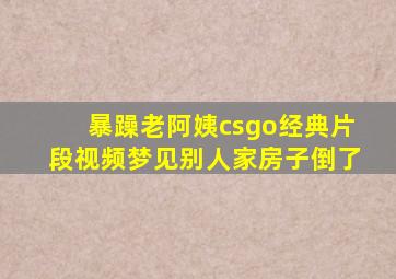 暴躁老阿姨csgo经典片段视频梦见别人家房子倒了