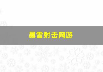 暴雪射击网游