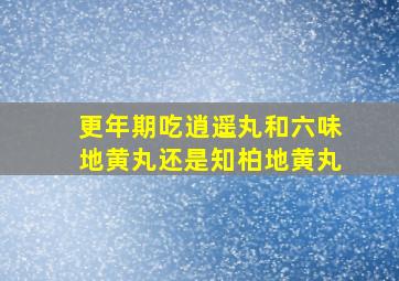 更年期吃逍遥丸和六味地黄丸还是知柏地黄丸