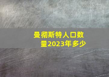 曼彻斯特人口数量2023年多少