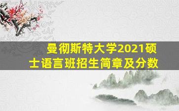 曼彻斯特大学2021硕士语言班招生简章及分数