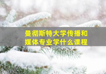 曼彻斯特大学传播和媒体专业学什么课程