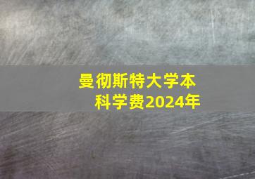 曼彻斯特大学本科学费2024年