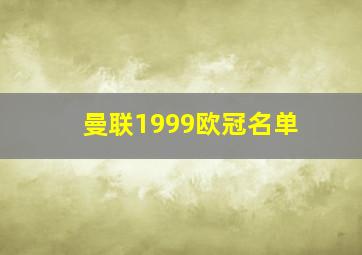 曼联1999欧冠名单