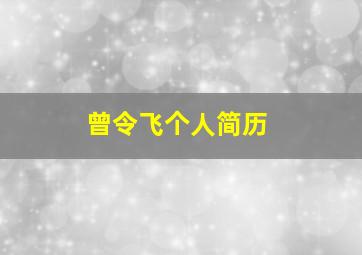 曾令飞个人简历