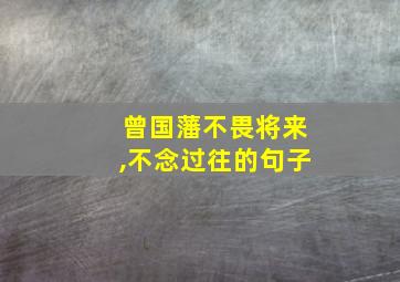 曾国藩不畏将来,不念过往的句子