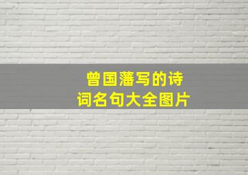 曾国藩写的诗词名句大全图片