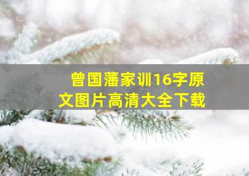 曾国藩家训16字原文图片高清大全下载