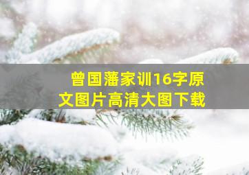 曾国藩家训16字原文图片高清大图下载