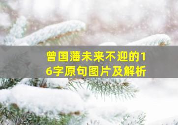 曾国藩未来不迎的16字原句图片及解析